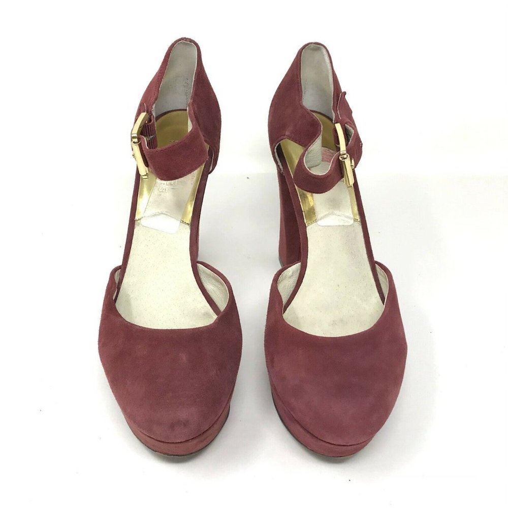 Michael Michael Kors Womens Haven Ankle Strap Suede Platform Pumps Cinnabar 7.5M - Picture 2 of 10